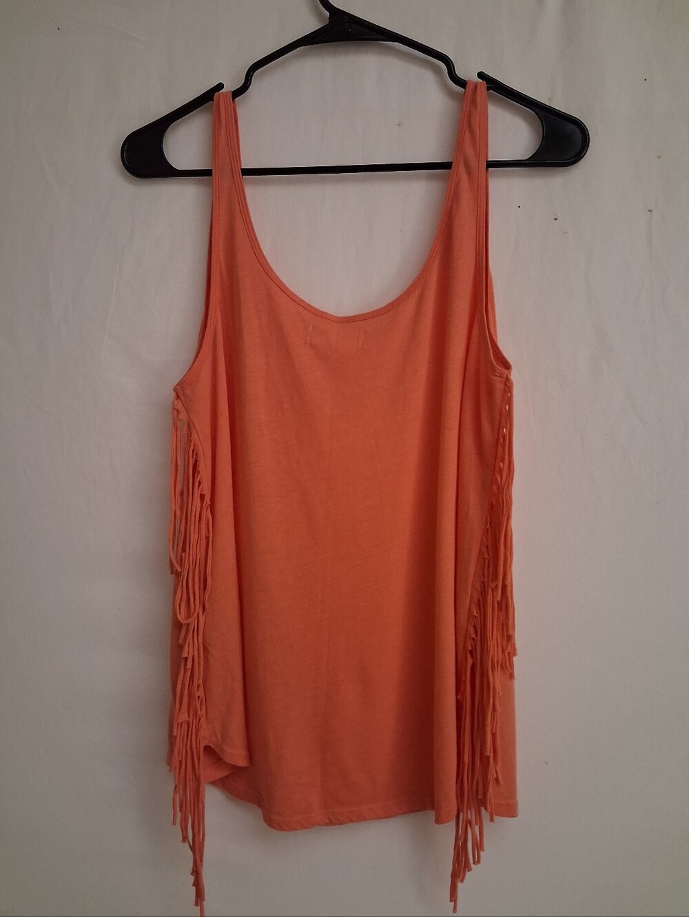 Hollister "Namaste in Cali" Fringe Tank Top Coral Pink Size L - Picture 3 of 5